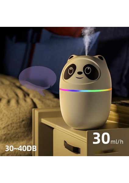 Pandalar Hava Nemlendirici Sevimli 220 ml Uçucu Yağ Difüzörü Renkli Gece Lambası ile USB Sisleyici Mist Maker (Yurt Dışından)