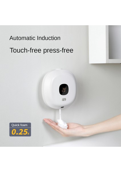 Otomatik Köpük Sabunluk Duvara Monte Hareket Sensörü Fotoselli Köpük Sabunluk Sıvı Sabunluk Beyaz (Yurt Dışından) indirimleri