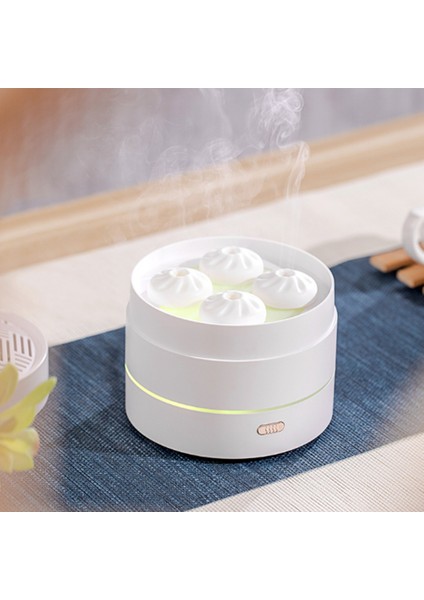 200ML Uçucu Yağ Difüzörü USB Sevimli Vapur Topuz Şekli Nemlendirici Difüzör Gece Lambası Ev Küçük Ev Aletleri Beyaz (Yurt Dışından) fırsatları