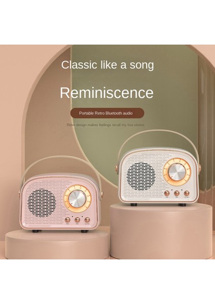 Retro Mini Bluetooth Hoparlör Klasik Müzik Çalar Ses Stereo Subwoofer Taşınabilir Dekorasyon Hoparlörler Ev A (Yurt Dışından) fırsatları