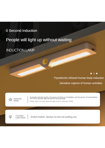 LED Insan Vücudu Indüksiyon Işık USB Şarj Kablosuz Manyetik Gece Lambası Yatak Odası Dolabı Için Kısılabilir, Sıcak Beyaz Işık (Yurt Dışından) indirimleri