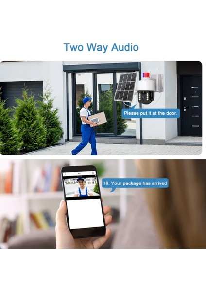 5mp 4g Güneş Kamera Dahili Pil Pır Hareket Algılama Dış Mekan Güvenlik Wifi Ptz Kamera V380 Pro