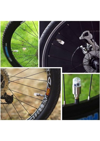 Bisiklet Tekeri Araba Lastiği Hareket Sensörlü Işıklı Sibop Kapağı Lambası Yeşil Renk - 4 Adet fiyatları