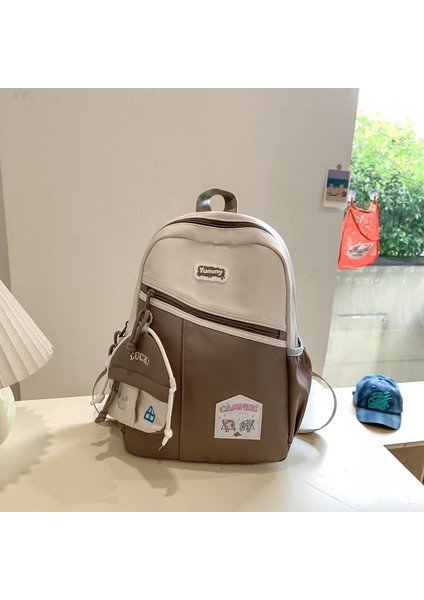 Moda Rahat Küçük Taze Sırt Çantası Çok Yönlü Moda Öğrenci Okul Çantası Büyük Kapasiteli Banliyö Sırt Çantası (Yurt Dışından)