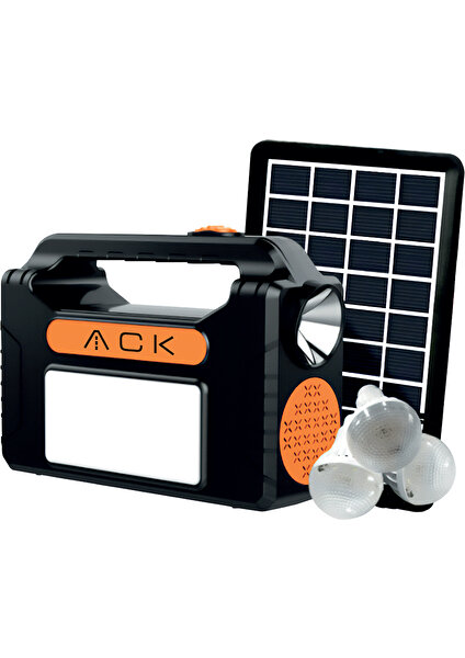 Solar 3 Ampul + El Feneri led Kamp Aydınlatması Seti AC01-00830