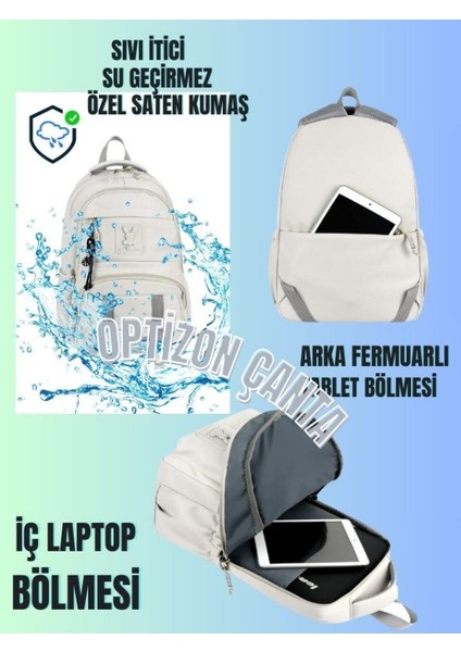 Krem Renk Tokalı Okul Çantası ve Astronot Space Suluk 4'lü Kırtasiye Seti, Su Geçirmez Çanta modelleri