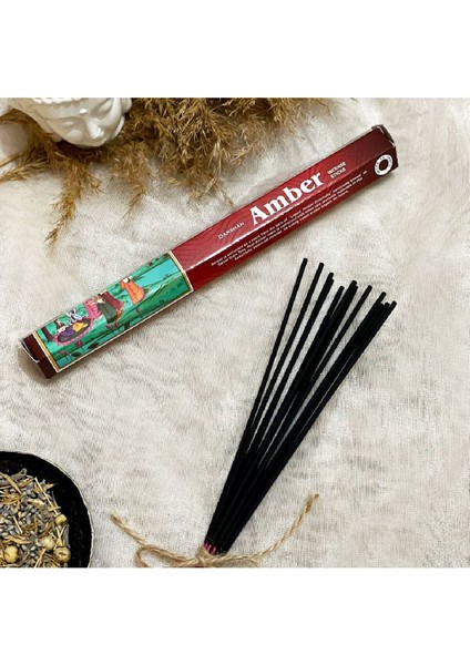 Darshan International Amber 20'Li Çubuk Tütsü (1 Saate Kadar Kullanım Süresi)