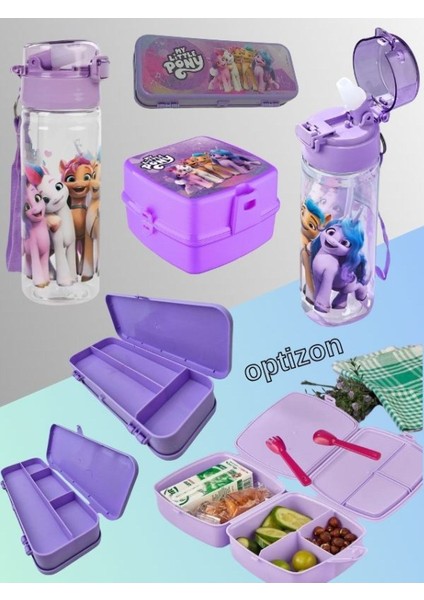 Pembe Renk Tokalı Okul Çantası ve Little Ponny Suluk 4'lü Kırtasiye Seti, Su Geçirmez Çanta indirimleri