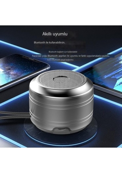 Bluetooth Hoparlör Küçük Çelik Top Düşük Vurgulu Araç Ses Sistemi (Yurt Dışından)