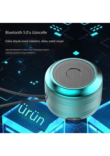 Bluetooth Hoparlör Küçük Çelik Top Düşük Vurgulu Araç Ses Sistemi (Yurt Dışından)