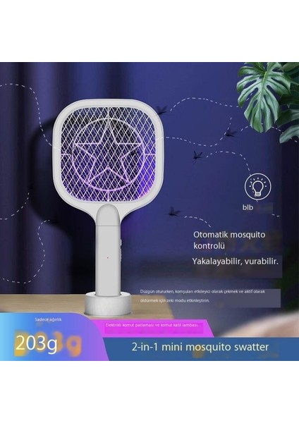 USB Şarj Edilebilir Mini Elektrikli Sineklik Ikisi Bir Arada Sivrisinek Öldürücü Lamba Avrupa Standardı (Yurt Dışından)