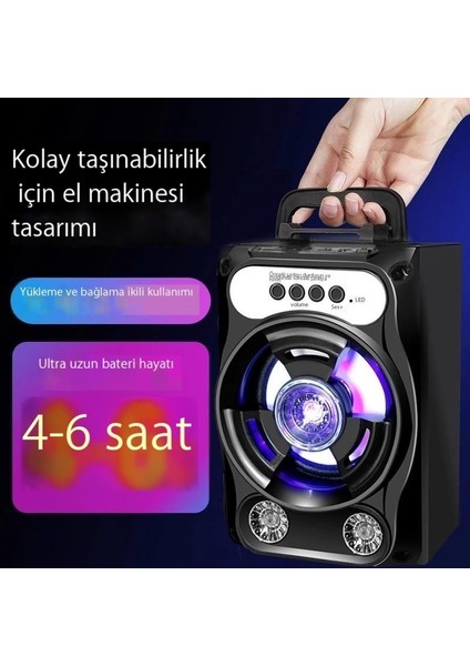 Mikrofonlu Bluetooth Taşınabilir Hoparlör Subwoofer (Yurt Dışından)