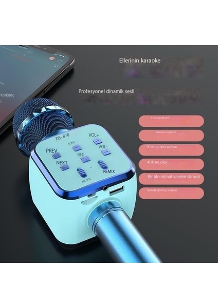 Yüksek Hacimli Mikrofon Hoparlör Entegre Bluetooth Mikrofon (Yurt Dışından)