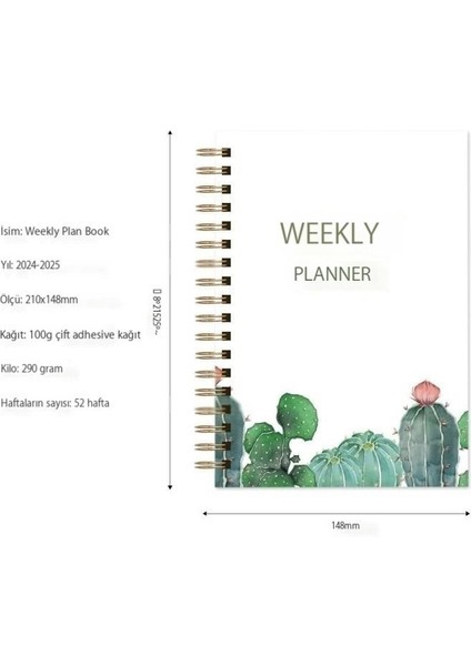 Not Defteri Dizüstü Haftalık Planlayıcısı Bobin Kitap (Yurt Dışından)