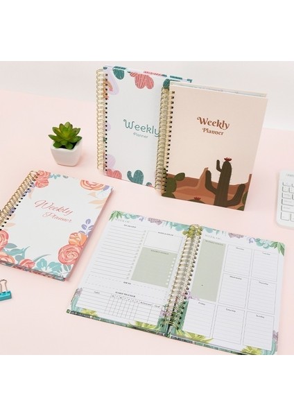 Not Defteri Dizüstü Haftalık Planlayıcısı Bobin Kitap (Yurt Dışından)
