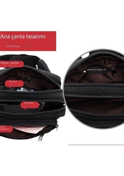 Kanvas Bel Çantası Bisiklet Crossbody Göğüs Çantası (Yurt Dışından)