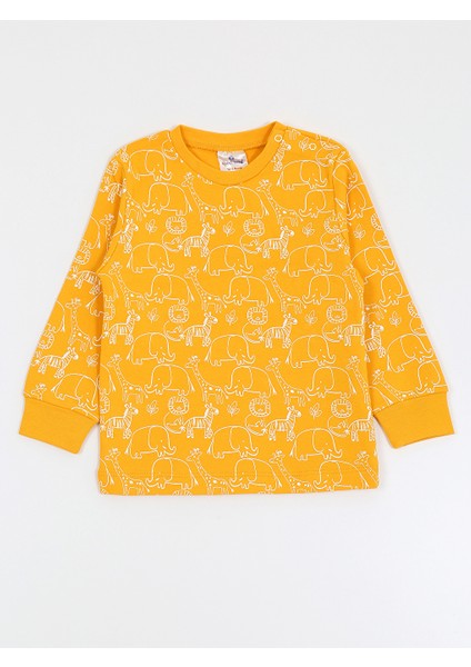 Baskılı Erkek Çocuk Pijama Takımı 1-4 Yaş Sarı fiyatları