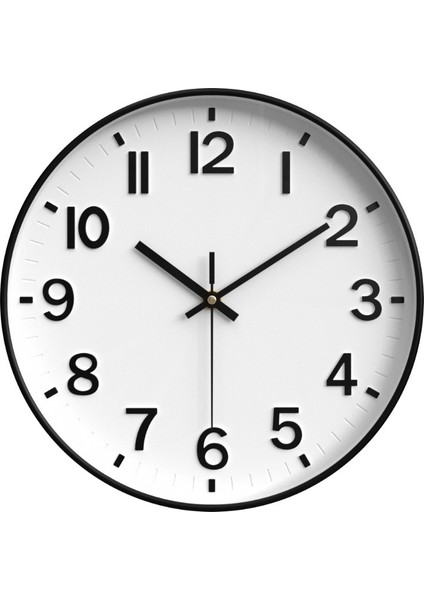 Duvar Saati Sessiz Yuvarlak Kuvars Saat 12 Inç (Yurt Dışından)