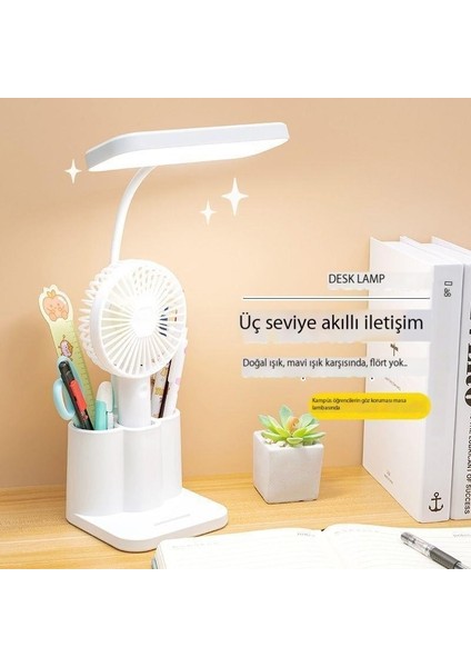 [şarj Edilebilir 3600 Mah] Kablo + Şarj Kafası Masa Lambası Kalem Tutucu Lambası (Yurt Dışından)