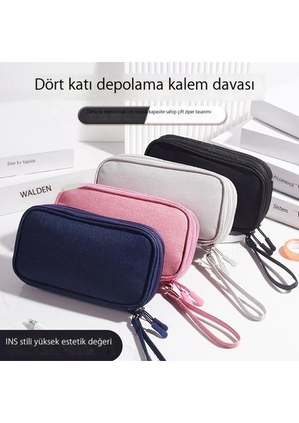 Büyük Kapasiteli Çift Katmanlı Kalem Çantası Saklama Kalem Kutusu (Yurt Dışından) fiyatları