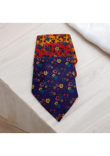 Kadın Hardal, Kırmızı ve Mor Renk Içi Çiçek Desenli %100 Koton 3'lü Bandana, Saç Aksesuarı fiyatları