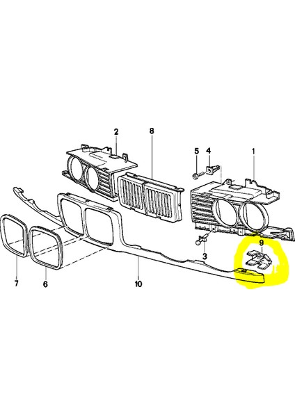 Bmw E34 Bıyık Sacı Tutucusu - Braketi 51131978152 / 51131978151