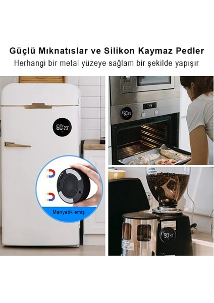 Timer - Ev, Mutfak Zamanlayıcı - Büyük LED Dijital Zamanlayıcı Ders, Fitness, Öğretim Için Manyetik Geri Sayım Zamanlayıcı