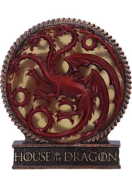 House Of The Dragon LED Lamba Kırmızı, Üç Başlı Ejderha, Özenle Boyanmış Reçine