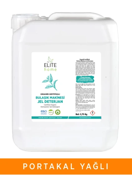 The Elite Home Organik Sertifikalı Jel Bulaşık Makinesi Deterjanı 3.750 gr Portakal