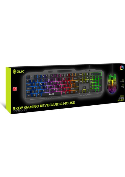 Rainbow Bkb8 Rgb Gaming Kalavye Kablolu Mekanik 105 Tuşlu LED Işıklı Oyuncu Klavye + Mouse fiyatları