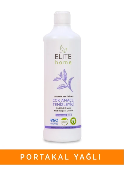 The Elite Home Organik Sertifikalı Çok Amaçlı Genel Temizleyici 750 ml, portakal