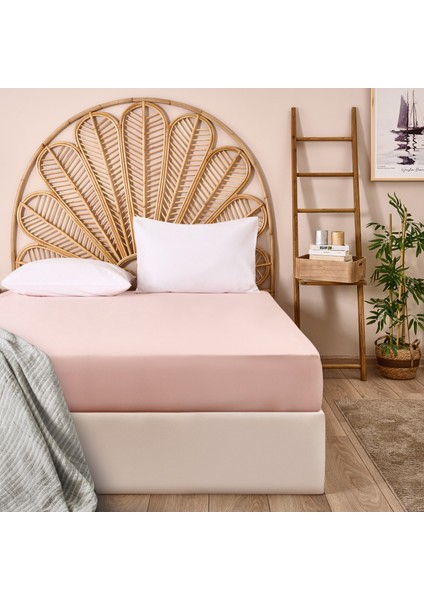 Soft King Size Düz Kenar Çift Kişilik Çarşaf - Pembe - 260X280 cm