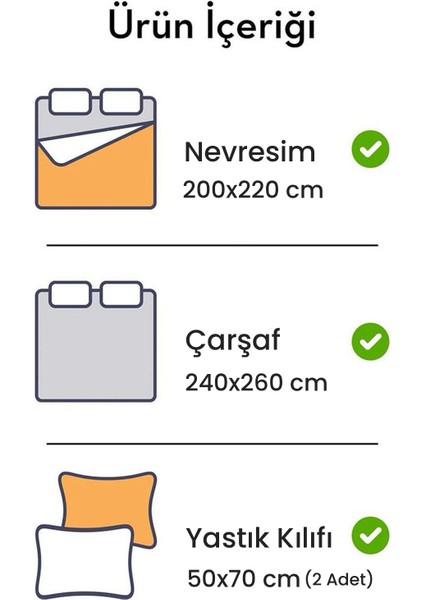 Soft Çift Kişilik Nevresim Takımı - Turuncu