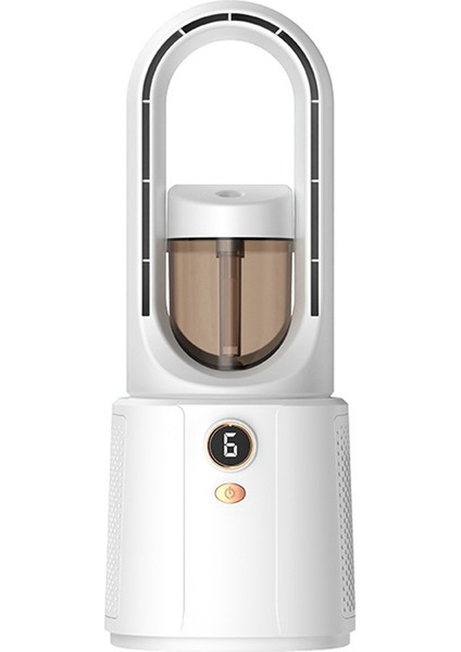 Yapraksız Sprey Fan, USB Gece Lambası Nemlendirici Elektrikli Fan (Beyaz) (Yurt Dışından)