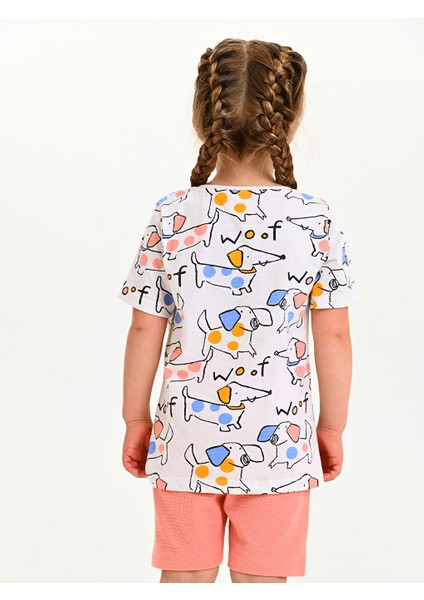 Kız Bebek Waffle Desenli Şortlu Takım 1-4 Yaş Somon modelleri