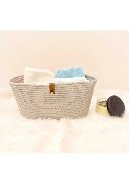 Çok Amaçlı Sepet Organizer Hasır Banyo Makyaj Çorap Havlu Düzenleyici Gri