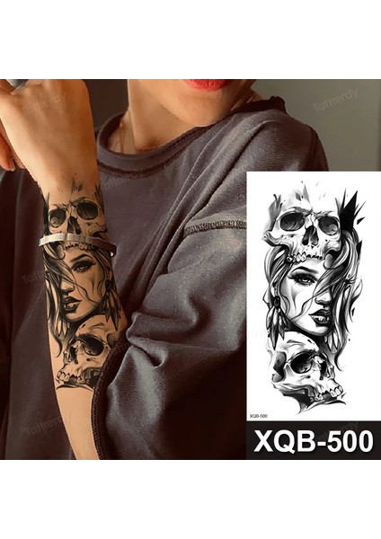 Gerçekci Realistic Kadın Portre Geçici Dövme Tattoo