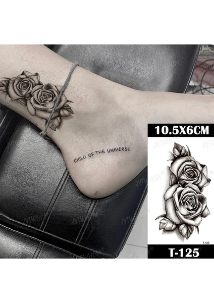 Gerçekci Mimimal Realistic Gül Geçici Dövme Tattoo