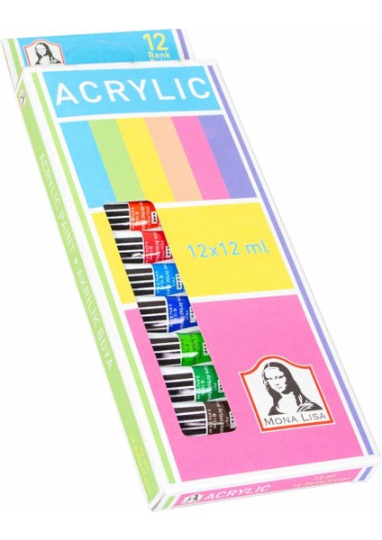 Monalisa Akrilik Boya Tüp 12ML 12 Renk SD125 8993