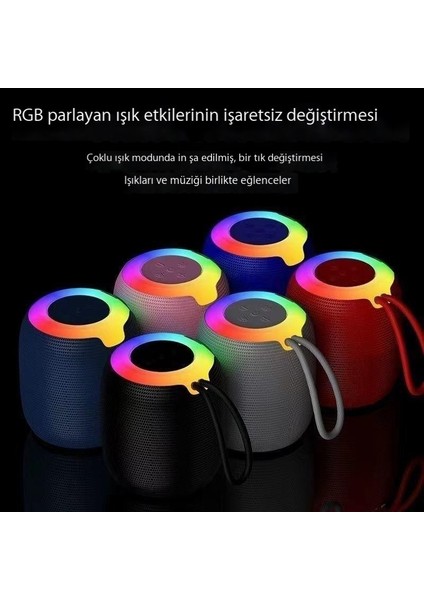 Renkli Işıklı Bluetooth Mini Hoparlör (Yurt Dışından)