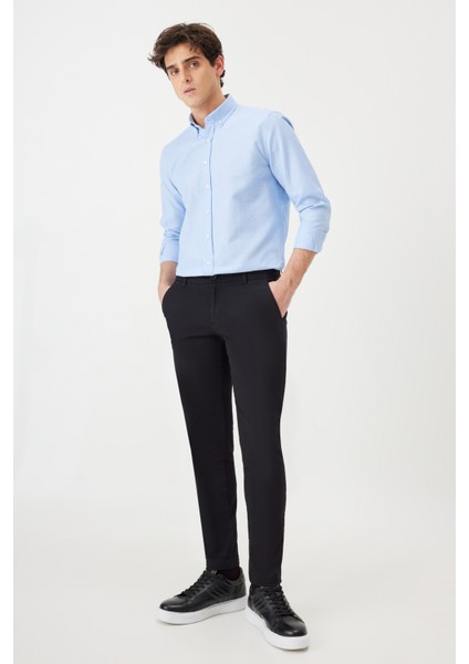 2'li Pamuklu Kolay Ütülenebliir Slim Fit Dar Kesim Düğmeli Yaka Oxford Gömlek Paketi