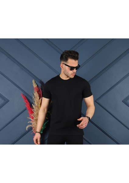 Erkek Basic Bisiklet Yaka T-Shirt & Iki Iplik Eşofman Altı Regular Fit Eşofman Takımı fiyatları