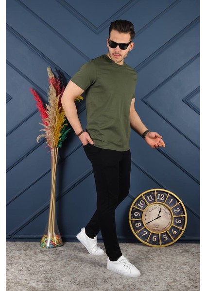 Erkek Basic Bisiklet Yaka T-Shirt & Iki Iplik Eşofman Altı Regular Fit Eşofman Takımı