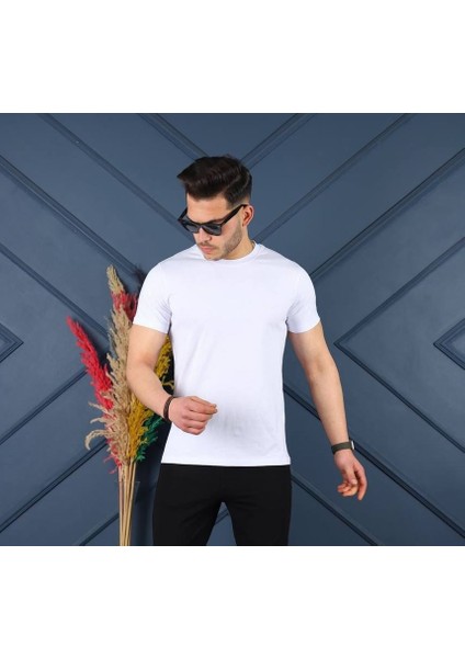 Erkek Basic Bisiklet Yaka T-Shirt & Iki Iplik Eşofman Altı Regular Fit Eşofman Takımı