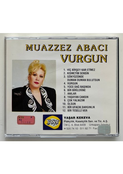 Muazzez Abacı Vurgun CD (Orjinal 1990 Dönem Baskı) fiyatları