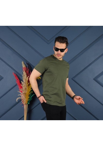 Erkek Basic Bisiklet Yaka T-Shirt & Iki Iplik Eşofman Altı Regular Fit Eşofman Takımı