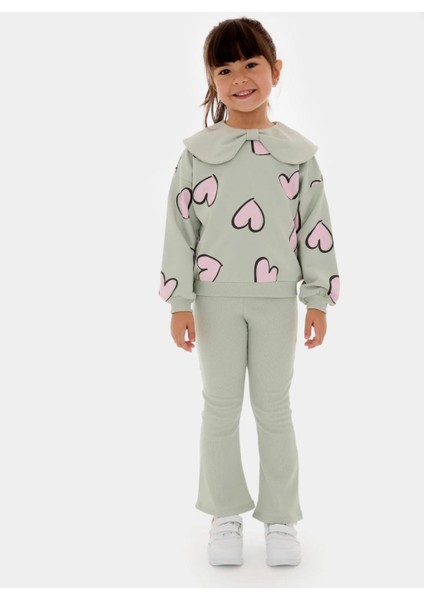 Fiyonk Yakalı 2'li Mevsimlik Kız Çocuk Takım ( 4-7 Yaş )