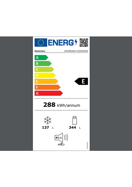 LNT6ME46X3 E Enerji Sınıfı 481L Twintech Alttan Donduruculu Buzdolabı Inox