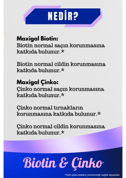 Biotin 5000MCG + Çinko 15MG Avantajlı Güzellik Paketi fiyatları
