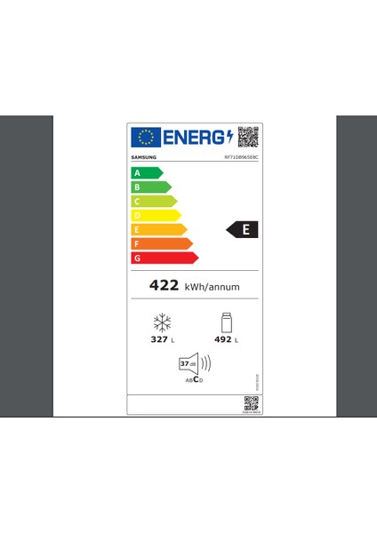 RF71DB965E8CTR E Enerji Sınıfı 819L No Frost Cooling Gardrop Tipi Buzdolabı